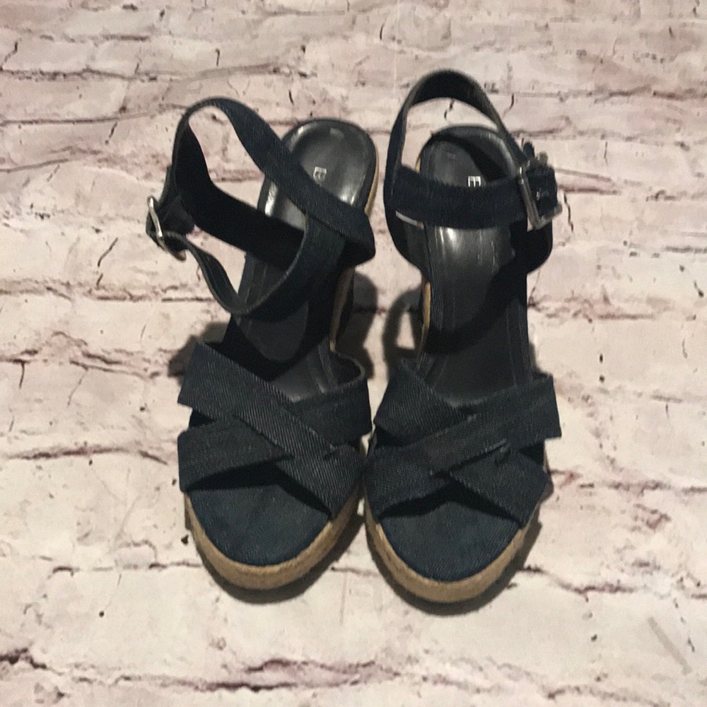 BCBGeneration Denim platform espadrille sandals